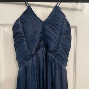 Abbeline Navy blue midi halter dress